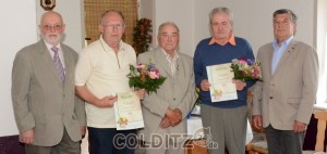 U. Dost, L. Richter, G. Kummer, E. Ulrich und D. Müller - Verleihung der Goldenen Ehrennadel  des Landesverbandes