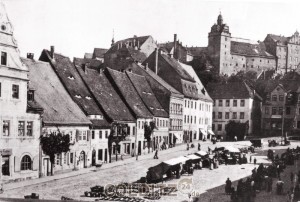 Früheres Markttreiben in Colditz