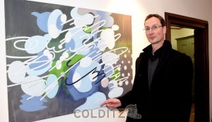 Sven Ritter an einem seiner Bilder