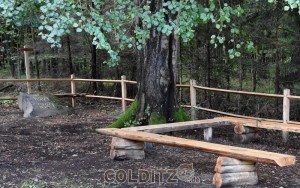 Gedenkstein an die 800jährige Herrschaft der Wettiner im Thümmlitzwald