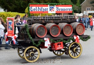 Letztes Gedenken an 400 Jahre Brauerei Colditz im Festumzug des 750jährigen Stadtjubiläums