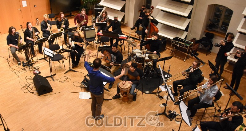 Sachsens Jugend-Jazz-Orchester  zur Generalprobe in der LMA Colditz