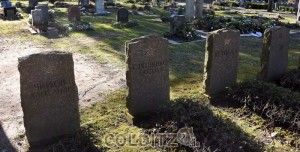 Grabsteine für Zwangsarbeiter der HASAG auf dem Colditzer Friedhof