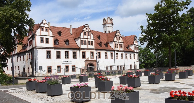 Schloss Forderglauchau von der Stadtseite gesehen