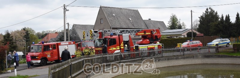 Ein Schornsteinbrand in Kaltenborn (Mai 2023) konnte unter Kontrolle gebracht werden