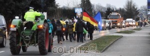 Auch Demonstranten zu Fuß waren darunter