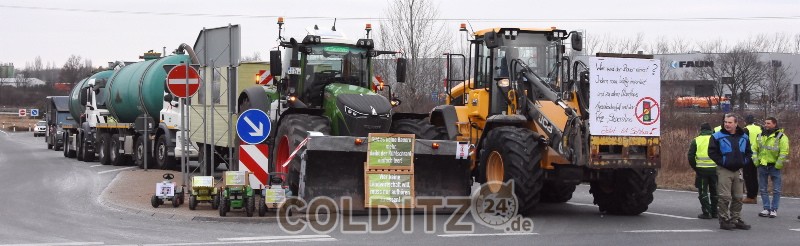 Blockade der AB-Einfahrt Grimma