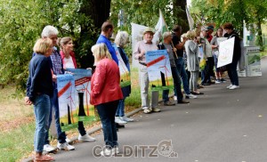 Die Schlange der Demonstranten war lang...