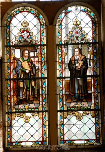 Martin Luther und Philipp Melanchthon im Fenster der Klosterkirche Grimma
